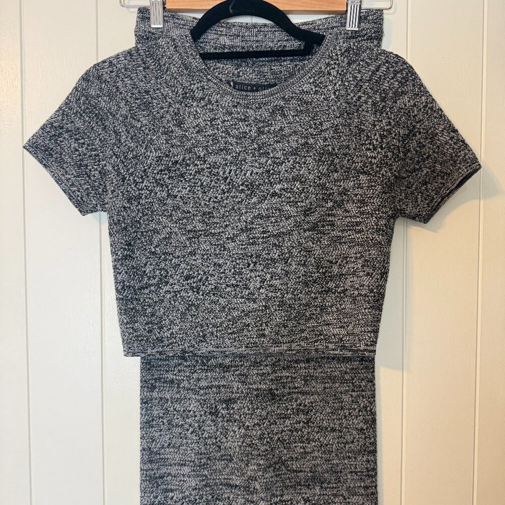 Alice & Olivia Knit Crop Top and Midi Skirt
